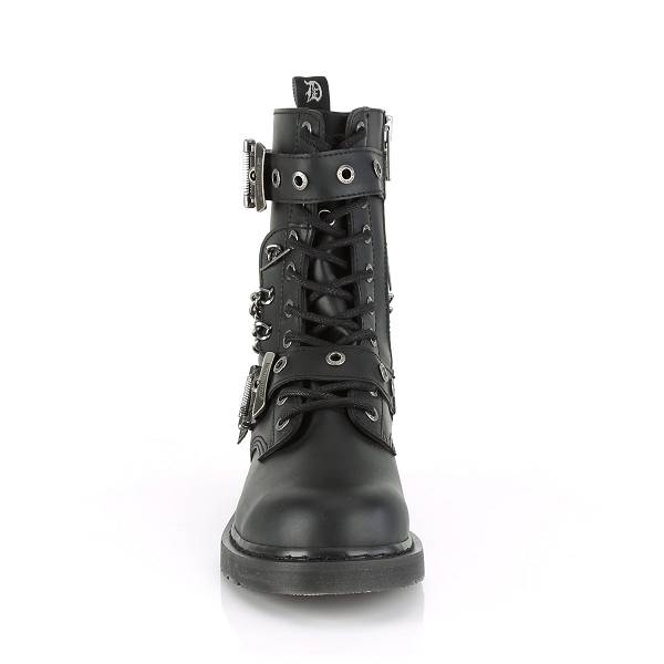 Demonia Men's Bolt-250 Combat Boots - Black Vegan Leather D1268-93US Clearance